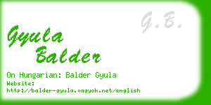 gyula balder business card